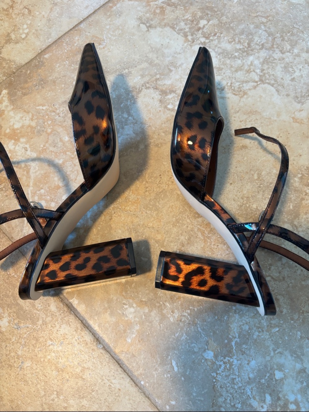 Marc Fisher Brown Leopard Print Pointed Toe Slingback Pumps - Picture 6 of 12